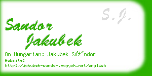 sandor jakubek business card